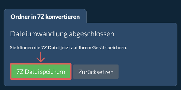 Konvertierten Ordner speichern Konvertierten Ordner speichern