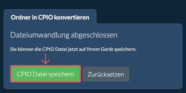 Konvertierten Ordner speichern Konvertierten Ordner speichern