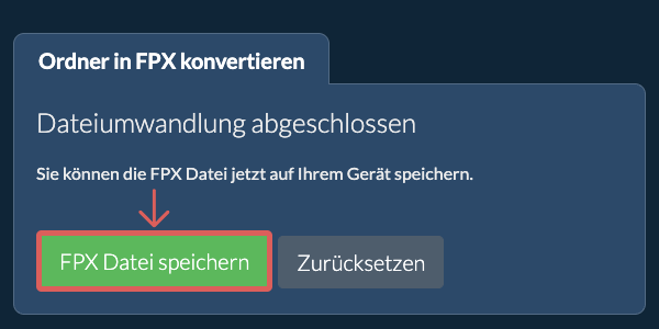 Konvertierten Ordner speichern Konvertierten Ordner speichern