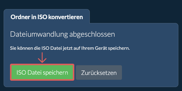 Konvertierten Ordner speichern