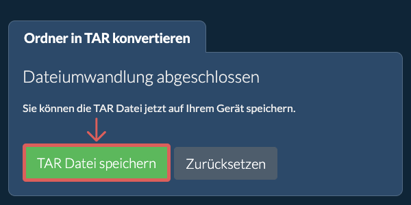 Konvertierten Ordner speichern Konvertierten Ordner speichern