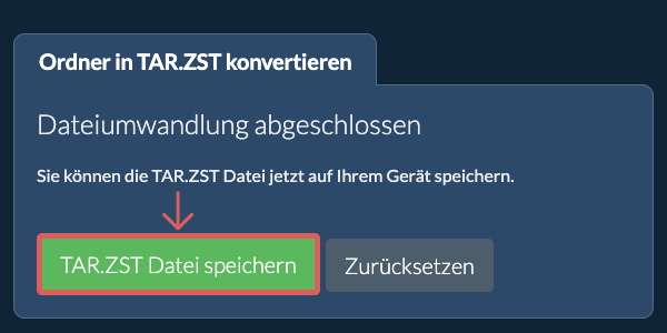 Konvertierten Ordner speichern