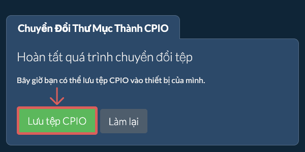 Lưu thư mục đã chuyển đổi Lưu thư mục đã chuyển đổi