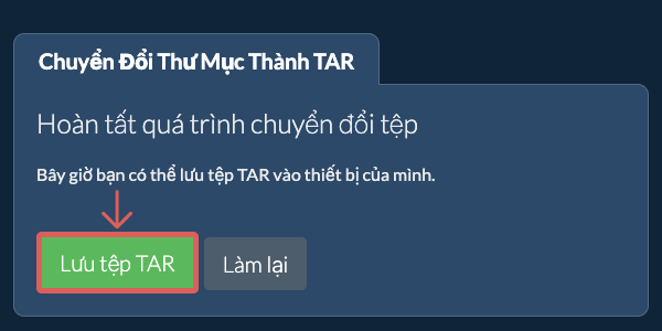 Lưu thư mục đã chuyển đổi