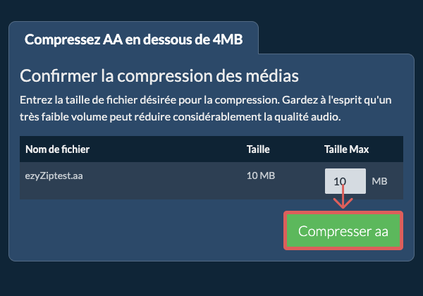 Convertir en 4MB