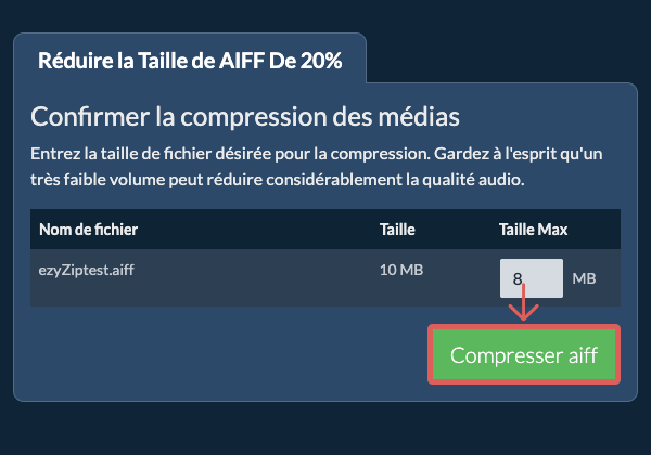 Convertir en 20% Compresser 20%