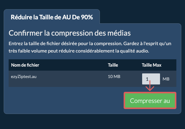 Convertir en 90% Compresser 90%