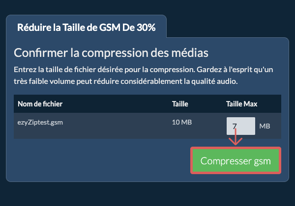Convertir en 30% Compresser 30%