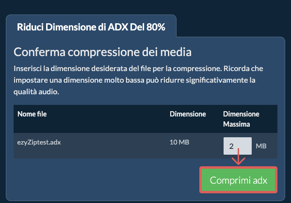 Converti in 80% Comprimi 80%