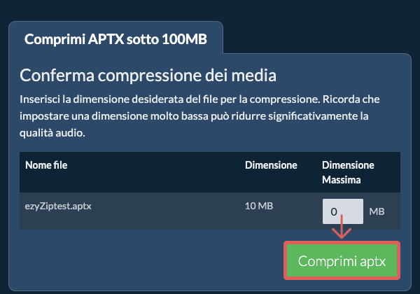 Converti in 100MB Converti in 100MB