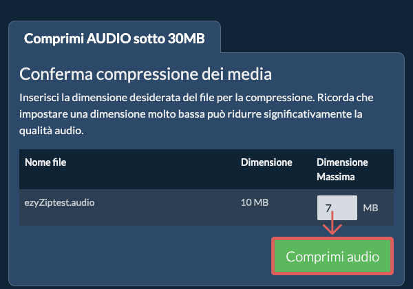 Converti in 30MB