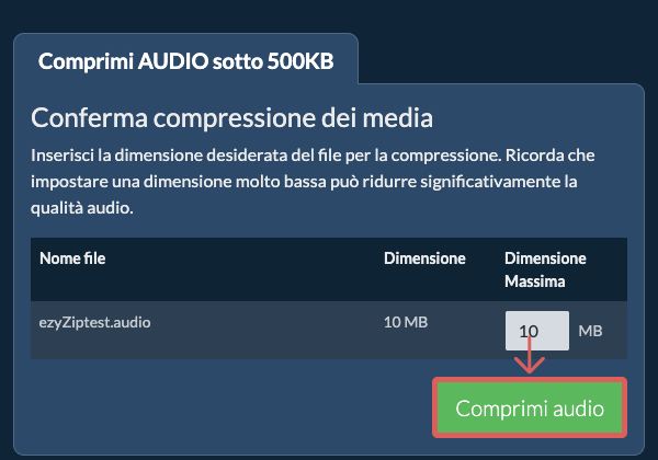 Converti in 500KB