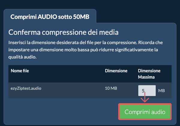 Converti in 50MB