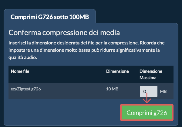 Converti in 100MB