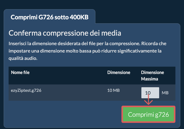 Converti in 400KB