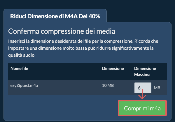 Converti in 40% Comprimi 40%