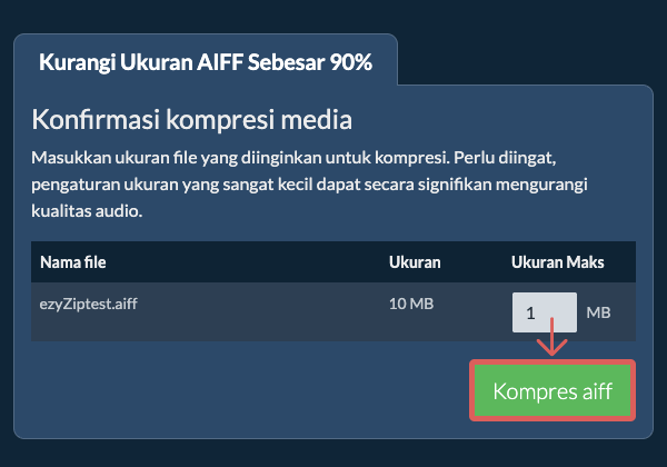 Konversi ke 90% Kompres 90%