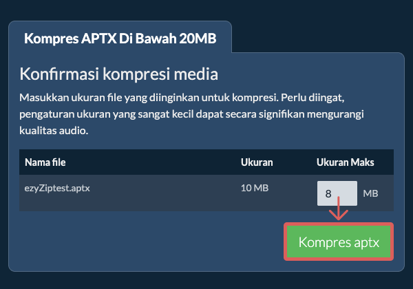 Konversi ke 20MB