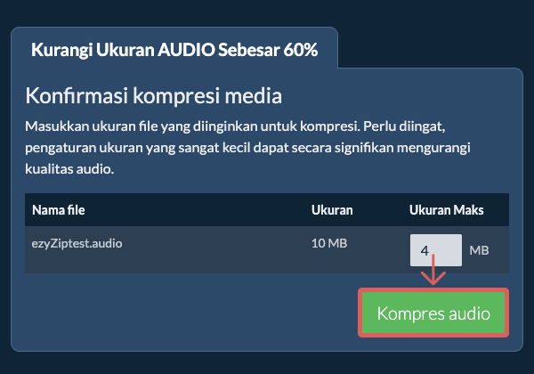 Konversi ke 60% Kompres 60%