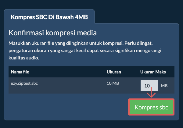 Konversi ke 4MB Konversi ke 4MB