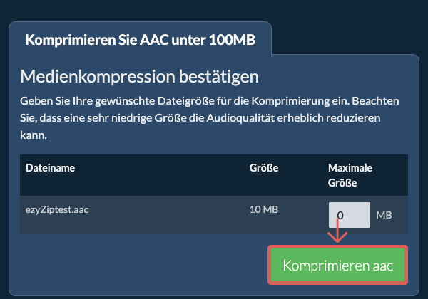 In 100MB konvertieren In 100MB konvertieren