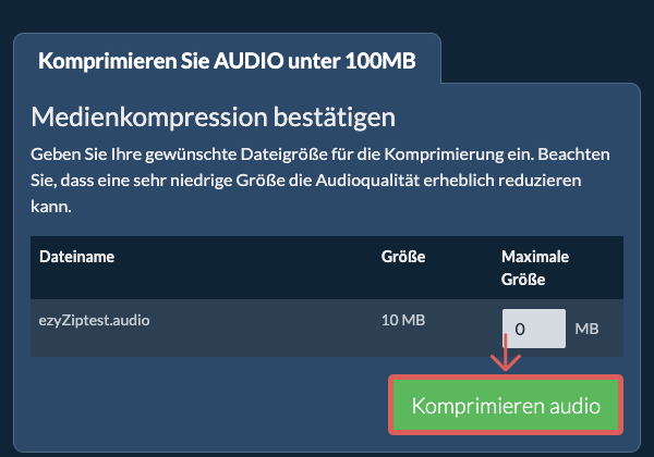 In 100MB konvertieren