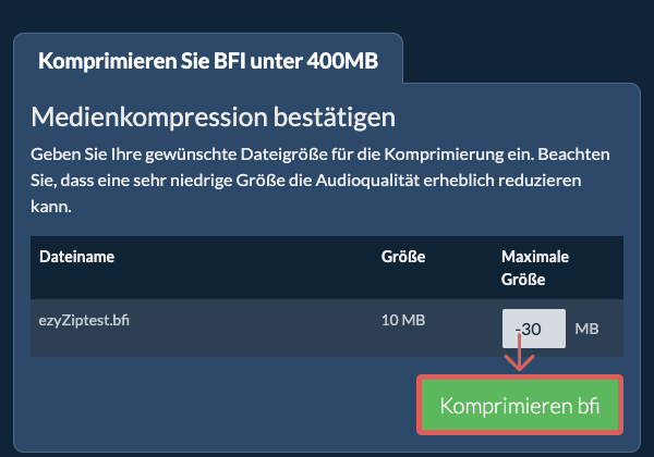 In 400MB konvertieren In 400MB konvertieren