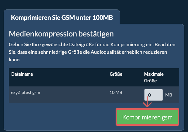 In 100MB konvertieren