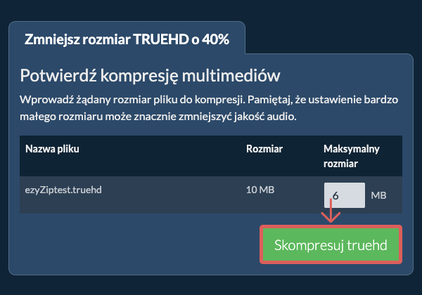 Konwertuj na 40% Skompresuj 40%