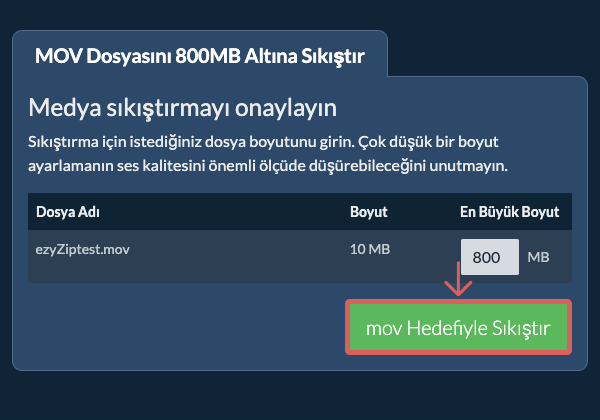 800MB Olarak Dönüştür