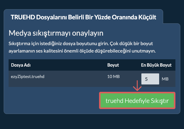 belirli bir yüzde Hedefiyle Sıkıştır