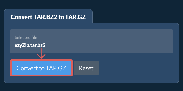 Start conversion to TAR.GZ
