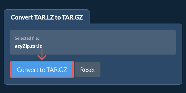 Start conversion to TAR.GZ