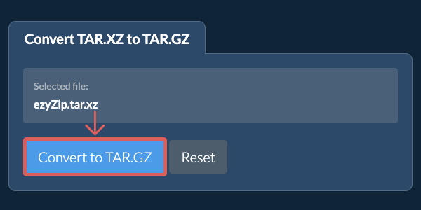 Start conversion to TAR.GZ