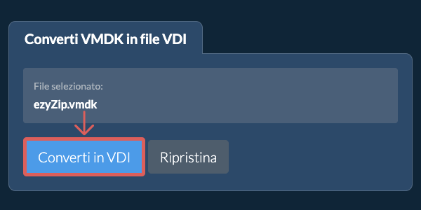 Fare clic qui per avviare la conversione