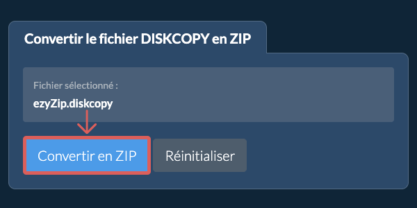 Démarrer la conversion en ZIP Démarrer la conversion en ZIP