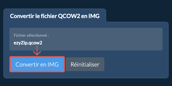 Démarrer la conversion en IMG