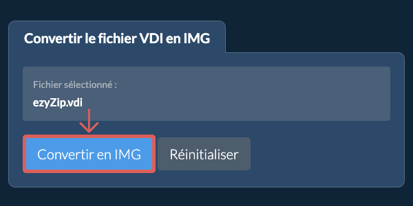 Démarrer la conversion en IMG