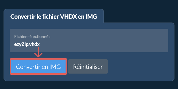 Démarrer la conversion en IMG