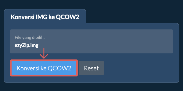 Mulai konversi ke QCOW2