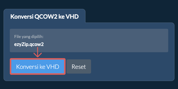 Mulai konversi ke VHD