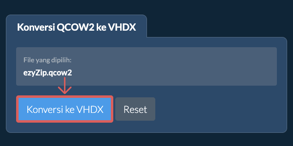 Mulai konversi ke VHDX