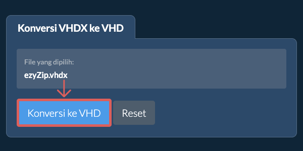 Mulai konversi ke VHD