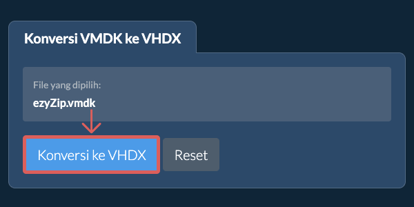 Mulai konversi ke VHDX