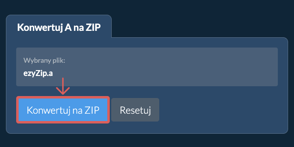 Rozpocznij konwersję na ZIP Rozpocznij konwersję na ZIP