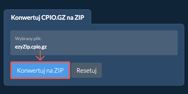 Rozpocznij konwersję na ZIP Rozpocznij konwersję na ZIP
