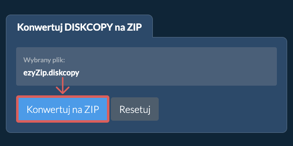 Rozpocznij konwersję na ZIP