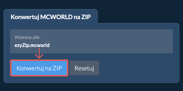 Rozpocznij konwersję na ZIP