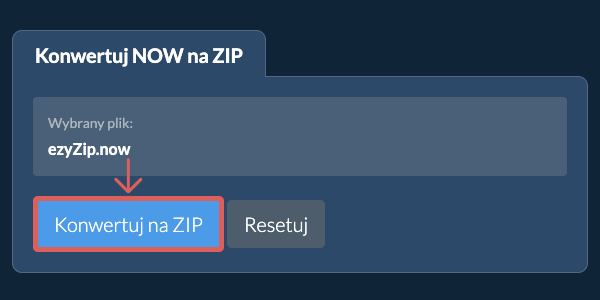 Rozpocznij konwersję na ZIP Rozpocznij konwersję na ZIP