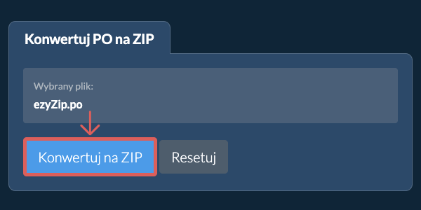 Rozpocznij konwersję na ZIP Rozpocznij konwersję na ZIP